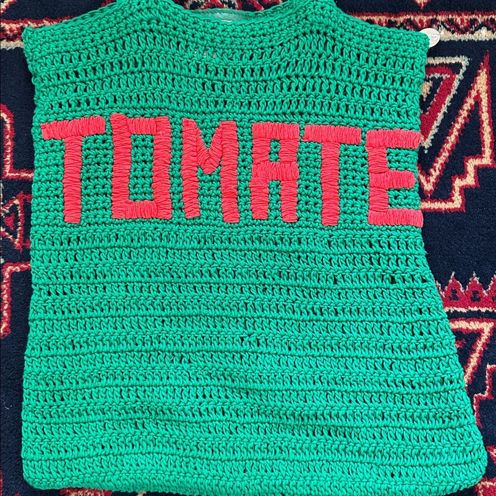 Clare V Green Crochet Tomate Tote